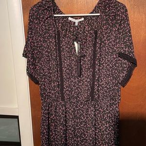 Collective Concepts Leah Floral Print Midi Dress w Black Accents BRAND NEW NWT